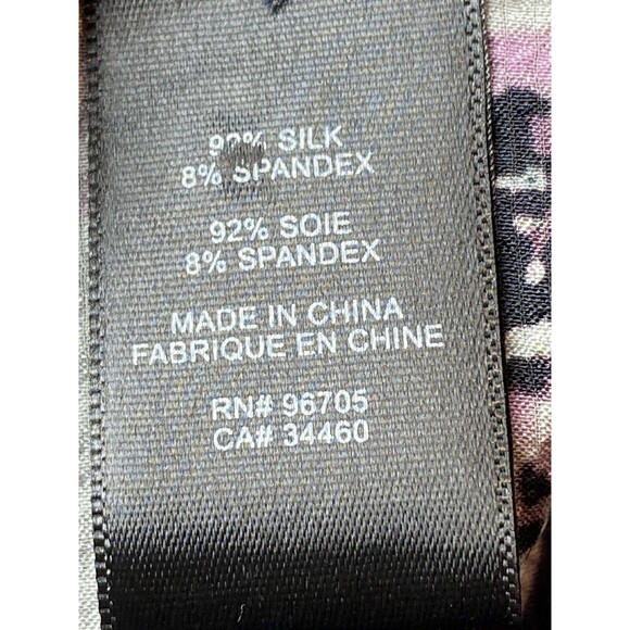 F. Rebecca Taylor Silk Top 10 Floral Multicolor Blouse Short Sleeve V Neck - Picture 6 of 6